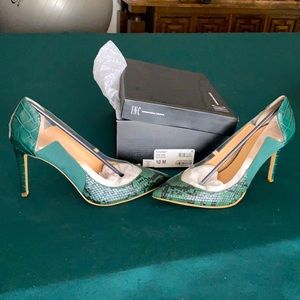 Snake/Eel Leather Green Heels